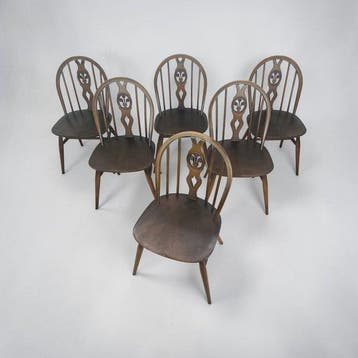 Ercol - Stoel - Hout - Set van zes stoelen, Antiek en Kunst
