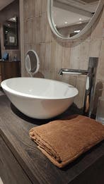 Badmeubel 80cm met waskom, kraan en spiegel - 0010, Ophalen, Nieuw, 50 tot 100 cm, Wastafelkast