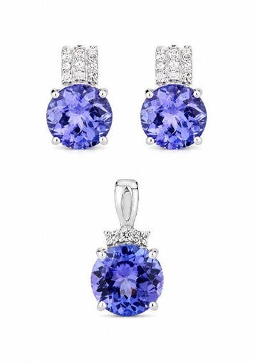 2-delige sieradenset - 14 karaat Witgoud - 4.40ct. tw.
