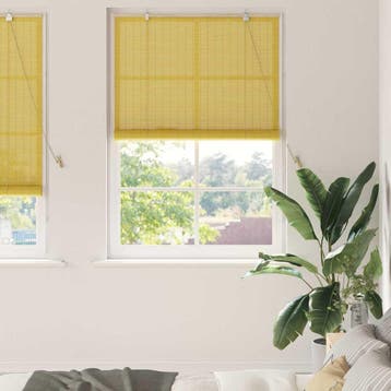 vidaXL Rolgordijn Geel 100 x 220 cm Bamboe, Verzenden, Nieuw, Geel