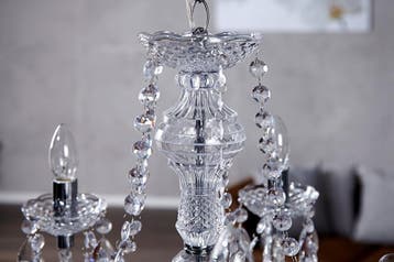 Kroonluchter DIAMONDS 5-armig transparant acryl - 1451, Ophalen of Verzenden, Nieuw
