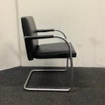 vitra Visasoft Visavis vergaderstoelen, zwart leder - metaal, Huis en Inrichting, Gebruikt, Zwart, Leer, Ophalen of Verzenden