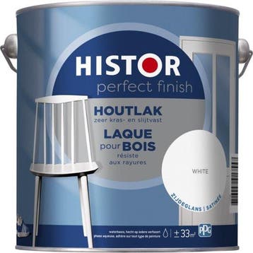 Histor Perfect Finish Houtlak Zijdeglans Wit 2.5L, Verzenden, Wit, Nieuw, Lak
