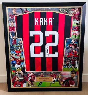 Kaká - Exclusive Hand Signed – AC Milan Retro Home Shirt, Nieuw