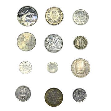 Wereld. 12 Eastern Europe coins incl. SILVER. 2 Drachmai