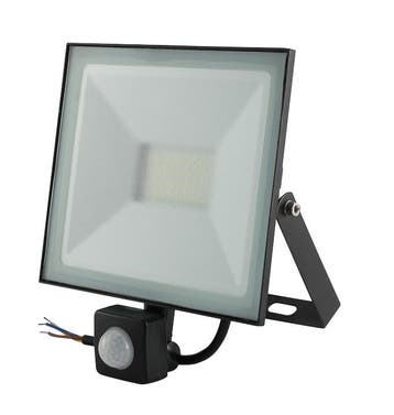 LED Bouwlamp Zwart met Sensor 50 Watt- 3000K - IP66 - Crius, Tuin en Terras, Accu, Led, Nieuw, Ophalen of Verzenden