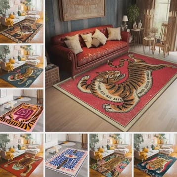 Bohemian Tibetaanse Tijger Vloerkleed - Antislip Decoratief, Verzenden