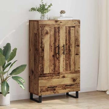 vidaXL Highboard Oud Hout 69,5 x 31 x 115 cm Bewerkt hout, Minder dan 50 cm, Verzenden, 100 tot 150 cm, Nieuw