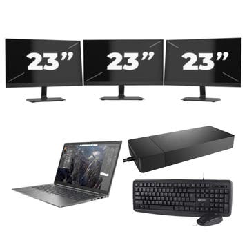 HP ZBook Firefly 15 G7 -   i7-10e  8GB  - 256GB  + 3x 23 inc, Verzenden, Refurbished, HP, SSD