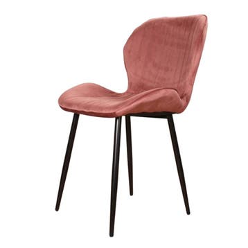 DS4U - Giulia eetkamerstoel - Set van 2 - Roze - Velvet -, Huis en Inrichting, Stoelen, Ophalen of Verzenden, Nieuw