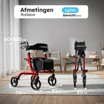 2dekans | Medzone Rollator Lichtgewicht en Opvouwbaar -, Ophalen of Verzenden, Zo goed als nieuw