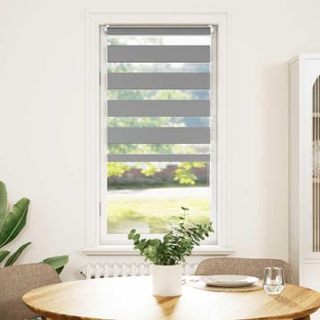 vidaXL Zebra rolgordijn 80,9 x 150 cm stofbreedte 76,7 cm, Huis en Inrichting, Verzenden, Nieuw, Grijs