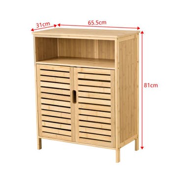 Badkamerkast Eslöv bamboe 81x65,5x31 cm houtkleurig, Verzenden, Nieuw