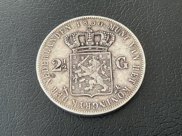 Nederland. Willem III. 2 1/2 Gulden 1850 (Zonder