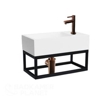 Sani Royal Fontein Frame Mat Zwart Solid Surface, Nieuw