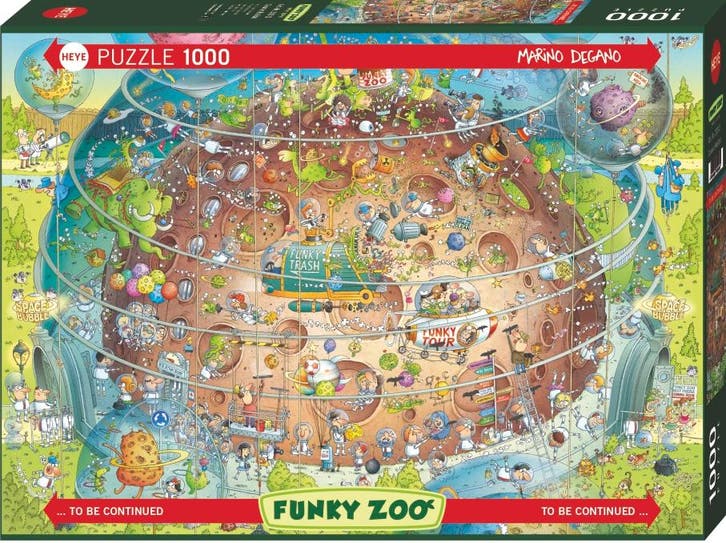 Funky Zoo - Cosmic Habitat Puzzel (1000 stukjes) | Heye -, Hobby en Vrije tijd, Denksport en Puzzels, Nieuw, Verzenden
