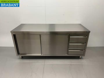 HCB RVS Werkkast Kast Werktafel Premium-line 2 schuifdeuren, Ophalen of Verzenden, Nieuw in verpakking