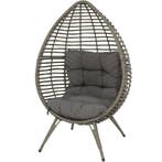 Rieten tuinstoel Fabiano grijs, Ophalen of Verzenden, Nieuw, Grijs