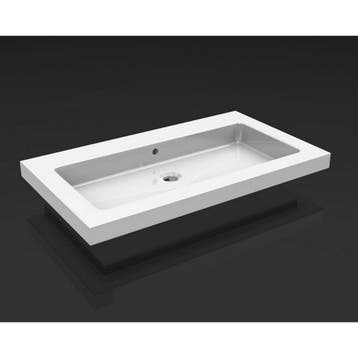 Wiesbaden Kera Wastafel Enkel zonder Kraangat - 80x46x5cm -, Doe-het-zelf en Verbouw, Sanitair, Ophalen of Verzenden, Nieuw