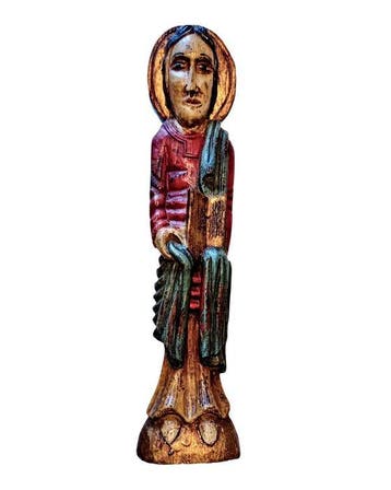 Houten beeldhouwwerk - Apostel - 46 cm - Polychroom hout -