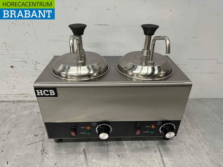 RVS Verwarmde sauspomp Sauswarmer 2 x 2 liter Kaas Karamel, Zakelijke goederen, Horeca | Keukenapparatuur, Nieuw in verpakking