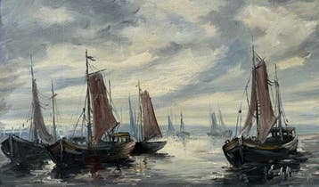 Emile Lammers (1914-1990) - Havengezicht, Antiek en Kunst