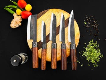 Keukenmes - Kitchen knife set - 577 - Staal, Hout,
