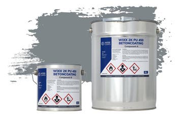 Wixx 2K PU 450 Betoncoating RAL 7046 | Telegrijs 2 10L, Doe-het-zelf en Verbouw, Verf, Beits en Lak, Nieuw, Verf, Grijs, Verzenden