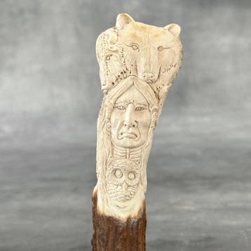 Snijwerk, NO RESERVE PRICE - Stunning totem carving from, Antiek en Kunst