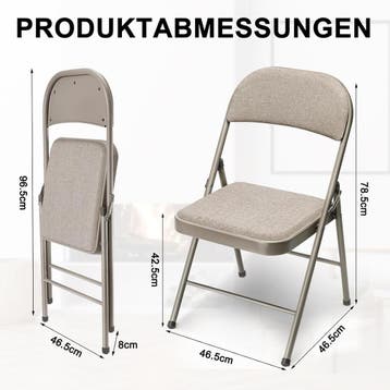 Klapstoelen - Vouwstoelen - Set van 6 - Eettafelstoelen - Ka, Verzenden, Zo goed als nieuw