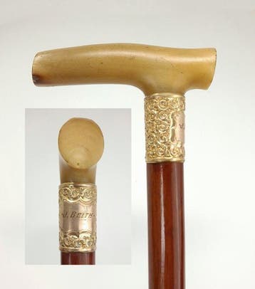 Wandelstok - Edwardiaans - vroeg twintigste eeuw - Hoorn,, Antiek en Kunst