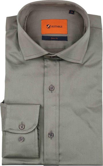 Suitable Satin Overhemd Grijs maat 43 Heren, Verzenden, Nieuw, Overige kleuren, Suitable
