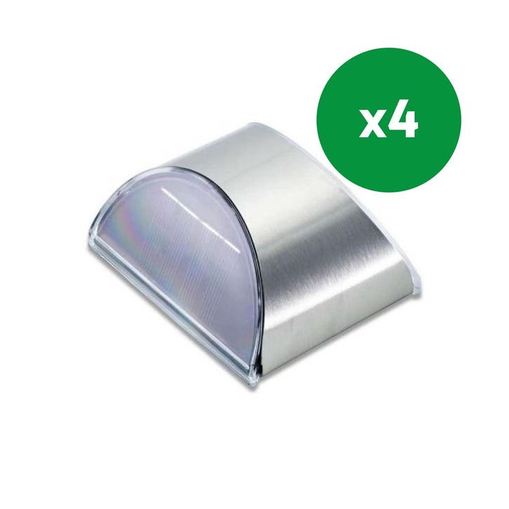 Ledisons 4x Solar LED-wandlamp Dione downlight RVS, Tuin en Terras, Buitenverlichting, Nieuw, Rvs, Ophalen of Verzenden