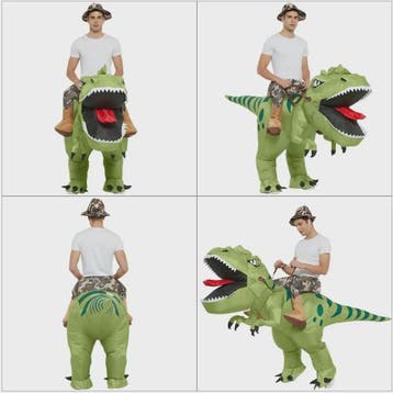Opblaasbaar T-Rex Dinosaurus Kostuum - Rijd op een T-Rex! Pe, Kleding | Dames, Verzenden, Nieuw