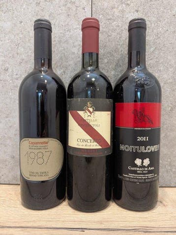 1987 Capanelle, 1993 Castello di Fonterutoli Concerto & 2011, Nieuw