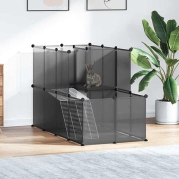 vidaXL Dierenhok klein 142x74x93 cm polypropeen en staal, Verzenden, Nieuw