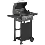 Gasgrill 5,4 KW 2 Branders Stalen BBQ Grillwagen Inclusief I, Tuin en Terras, Planten | Bomen, Verzenden