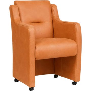 Leren eetkamerstoel Mass - Kenia Rost (oranje) - Met, Eigentijds, Modern, Overige kleuren, Nieuw, Leer