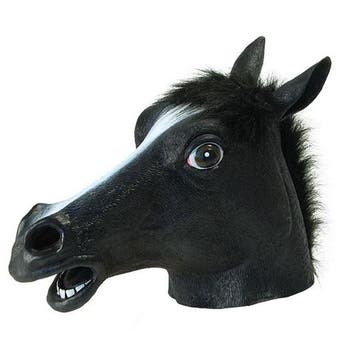 Paarden masker zwart van rubber - Dieren maskers, Verzenden, Nieuw