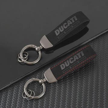 Luxe Suede Sleutelhangerhouder met Ducati Logo - Perfect Cad, Verzenden, Nieuw