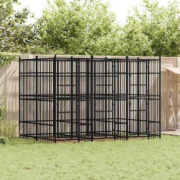 vidaXL Hondenkennel 5,53 m² staal, Dieren en Toebehoren, Verzenden, Nieuw