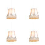 Set van 4 retro hanglampen crème 45 cm - Granny, Verzenden, Nieuw, Stof, Retro