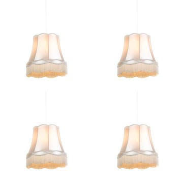 Set van 4 retro hanglampen crème 45 cm - Granny, Verzenden, Nieuw, Retro