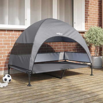 vidaXL Verhoogd Hondenbed Lichtgrijs 127 x 81 x 108 cm Stof, Verzenden, Nieuw