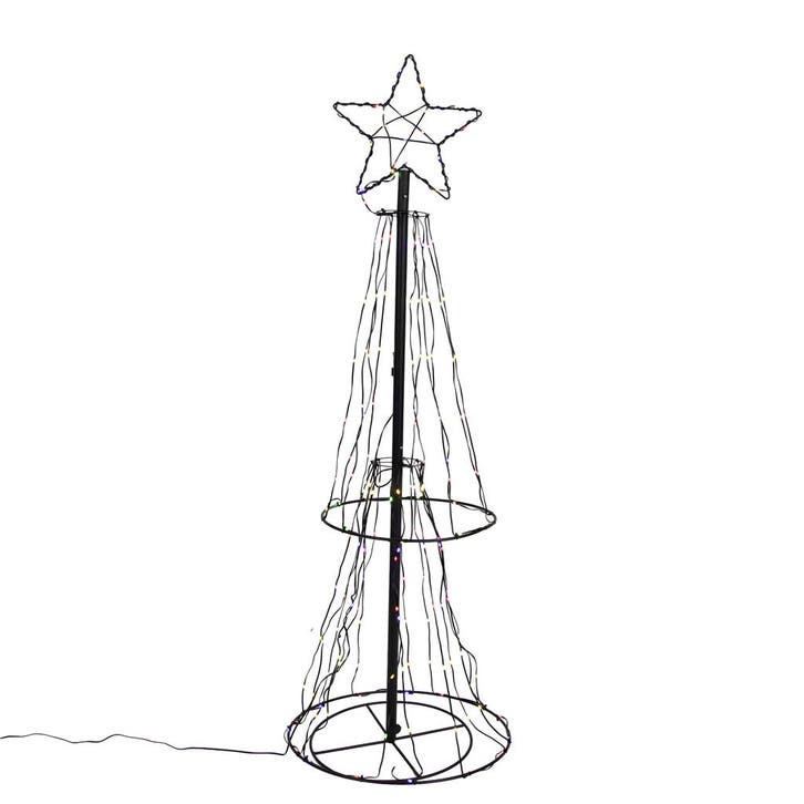 Kerst vloerlamp zwart boom 150cm incl. LED RGB met timer, Diversen, Kerst, Nieuw, Verzenden