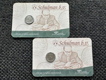 Nederland. Coincard 5 Cent 1850 + 1855 140 Jaar Schulman