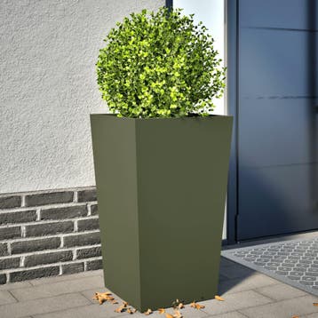 vidaXL Plantenbakken 2 st 45x45x75 cm staal olijfgroen, Verzenden, Nieuw, Metaal