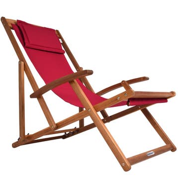 Ligstoel Rood Acaciahout 94x60x94cm (Ligbed - Lounge), Verzenden, Nieuw