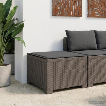 vidaXL Eénpersoons Tuinbank met Kussen Rattan Look PP, Tuin en Terras, Tuinsets en Loungesets, Verzenden, Nieuw