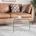 vidaXL Salontafel 50x45x33 cm gehard glas transparant, Huis en Inrichting, Tafels | Salontafels, Minder dan 50 cm, 50 tot 100 cm